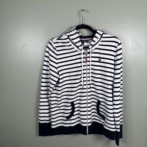 Tommy Hilfiger Nautical Look Full Zip Hooded‎ Sweatshirt Jacket Women’s Size L